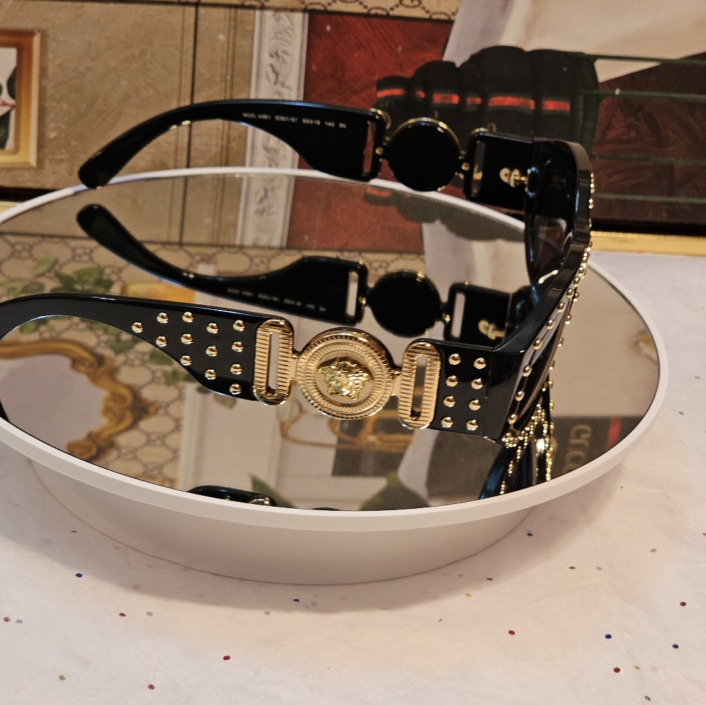 Versace Black Studded Sunglasses - Picture 15 of 15